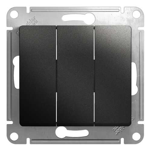 Механизм выключателя Schneider Electric Glossa, 10АХ, трехклавишный, антрацит в Касторама