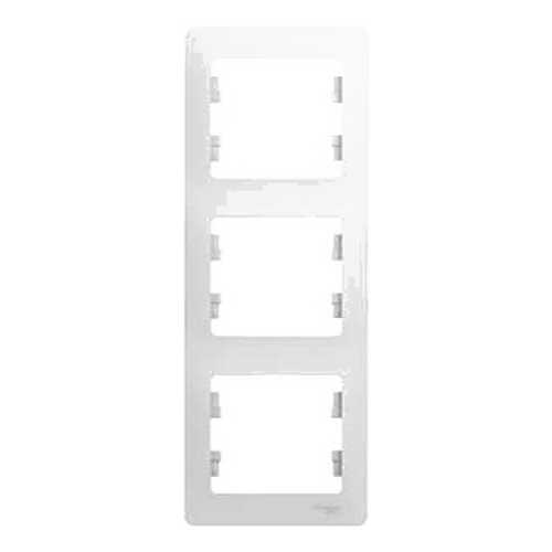 Рамка Schneider Electric Glossa 3-ая Белая в Касторама