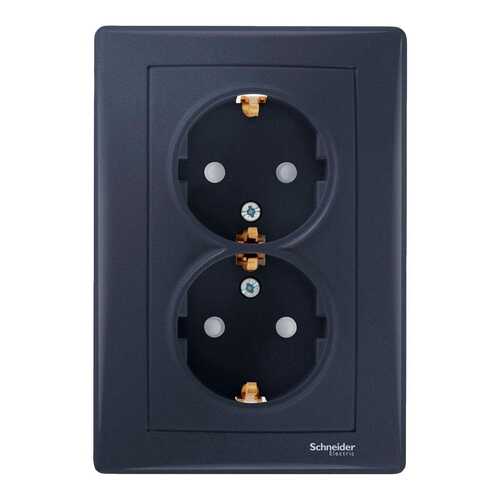 Розетка 2-ая с/з с защитными шторками Schneider Electric Sedna Графит в Касторама