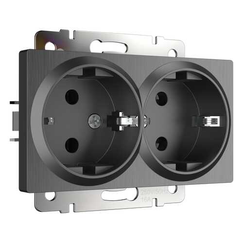 Розетка двойная с заземлением Werkel WL04-SKG-02-IP20 в Касторама