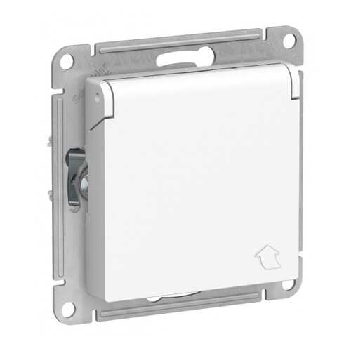 Розетка SE AtlasDesign Белый с/з со шторками с крышкой, 16А, IP20, механизм в Касторама