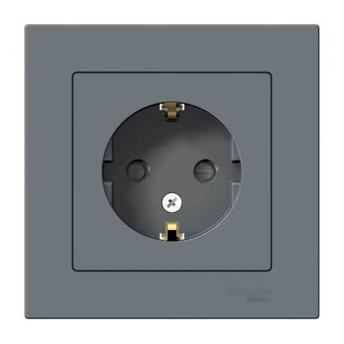 Розетка SE AtlasDesign Грифель с/з со шторками, 16А, в сборе в Касторама