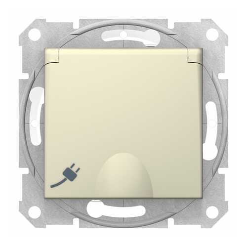 Розетка SE Розетка SEdna Бежевая 1-ая IP44 16А с з/к,с крышкой в Касторама