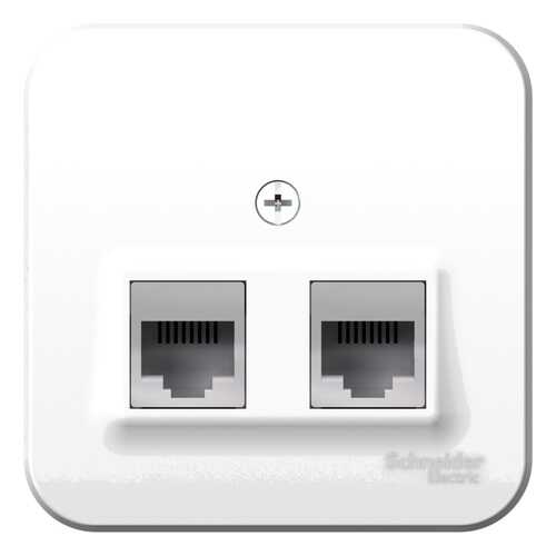 SE Blanca наруж Белая Розетка 2-ая ТЛФ/КОМП, RJ45+RJ11, кат.5E, изолир. пластина в Касторама