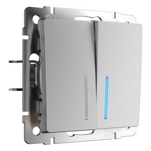 Выключатель Werkel WL06-SW-2G-LED серебряный в Касторама