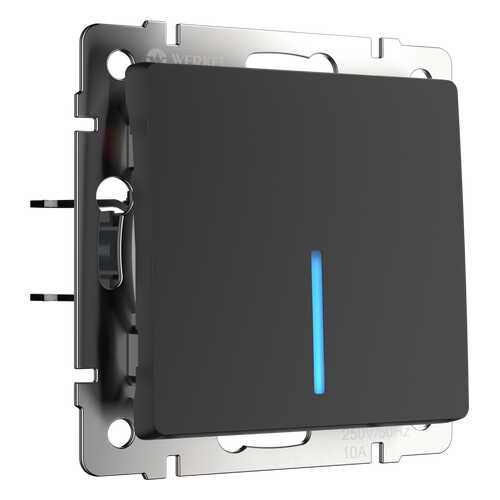 Выключатель Werkel WL08-SW-1G-LED черный матовый в Касторама