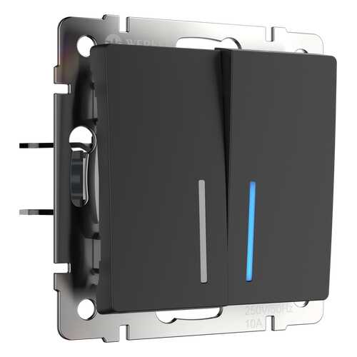 Выключатель Werkel WL08-SW-2G-LED черный матовый в Касторама