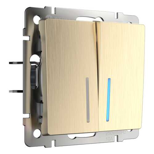 Выключатель Werkel WL10-SW-2G-LED шампань рифленый в Касторама