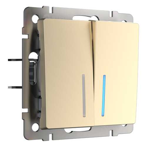 Выключатель Werkel WL11-SW-2G-2W-LED шампань в Касторама