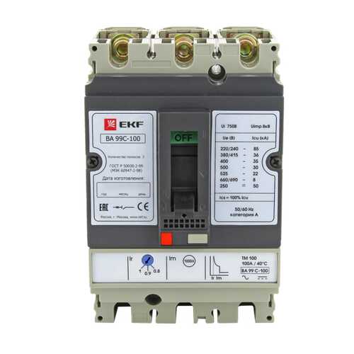Автоматический выключатель EKF ВА-99C (Compact NS) 100/32А 3P 36кА EKF PROxima в Касторама