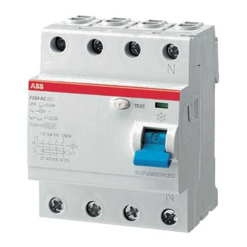 Выключатель дифференциального тока (УЗО) ABB F204, 4п, 25 А, 30 мА, тип AC в Касторама