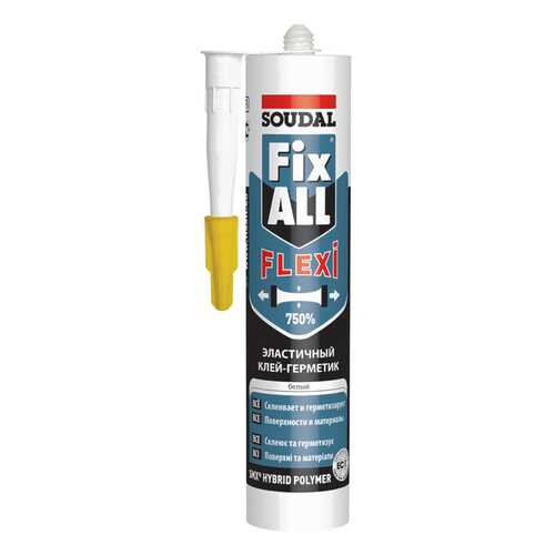 Кристально прозрачный клей-герметик SOUDAL Fix All Crystal 290 мл в Касторама