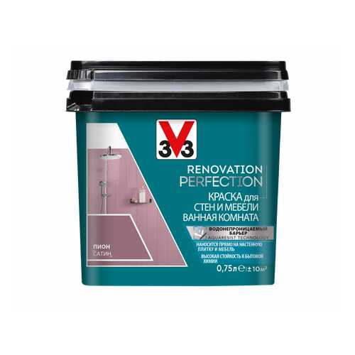 Краска V33 для стен и мебели в ванной комнате Renovation Perfection Цвет пион в Касторама