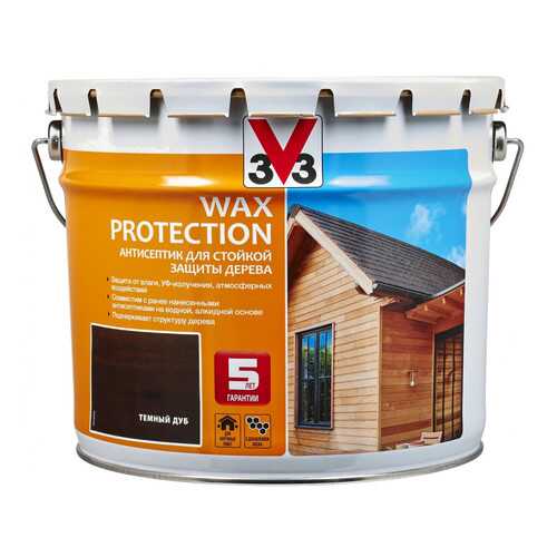 Пропитка для дерева V33 Wax Protection 9 л темный дуб в Касторама