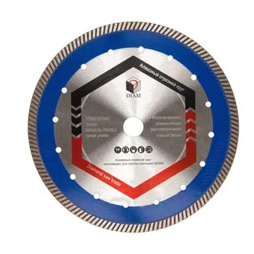 Алмазный диск DIAM Turbo Hammer 230x2,5x10x22,2 железобетон 000420 в Касторама