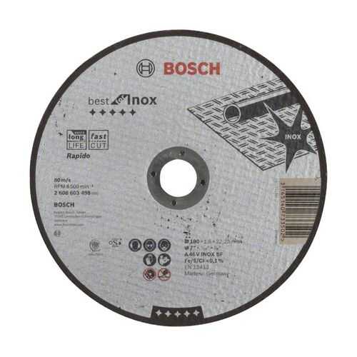 Отрезной круг Bosch Best по нерж 180x1,6, прям 2608603498 в Касторама