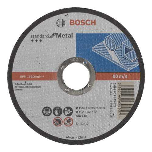 Отрезной круг Bosch Standard по мет, 115х1,6 прям 2608603163 в Касторама