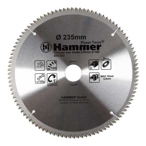 Диск по алюминию для дисковых пил Hammer Flex 205-303 CSB AL (30683) в Касторама