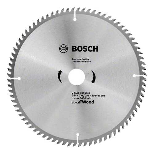 Диск по дереву Bosch ECO WO 254x30-80T 2608644384 в Касторама