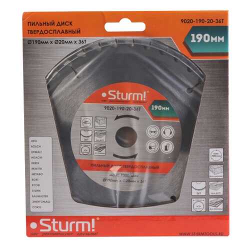 Диск по дереву для дисковых пил Sturm! 9020-190-20-36T в Касторама