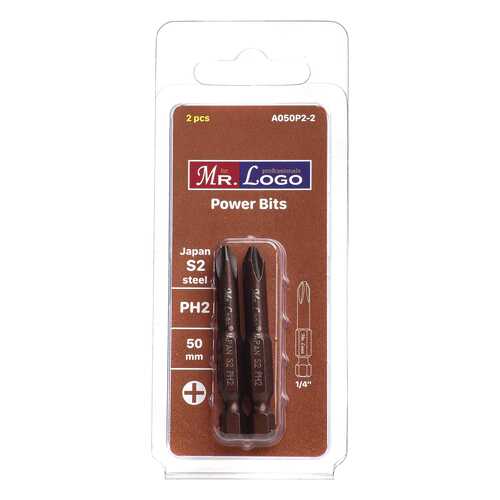 Бита PH2 x 50 мм Mr. Logo, Сталь - S2, арт. A050P2-2, 2 шт. в Касторама