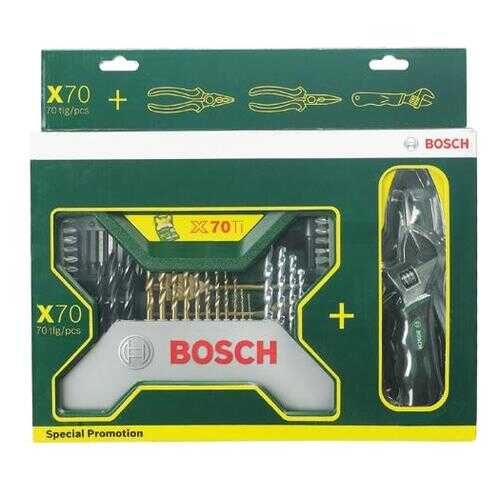 Набор бит и сверл BOSCH X-Line 70Ti (2607017197) + набор плоскогубцев в подарок в Касторама