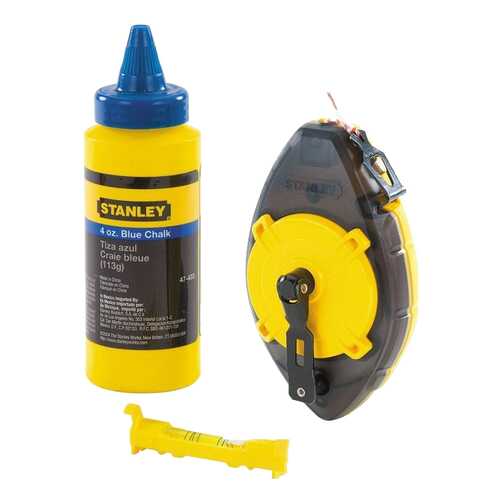 Набор разметочный Stanley 0-47-465 шнур 30м. меловой порошок, уровень в Касторама