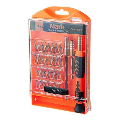 Отвертка Perfeo Mark с набором бит (насадок) 33 в 1. в Касторама