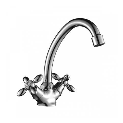 Смеситель Decoroom DR48012 двуручный для умывальника с поворотным изливом, хром в Касторама