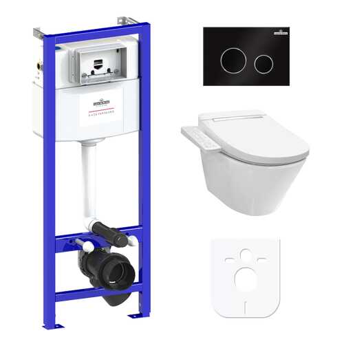 Комплект 5 в 1 подвесной унитаз Lavinia Boho Smart V-Clean 3930003R, умный в Касторама